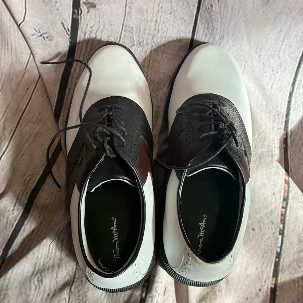 Thom Mcan Men’s Leather Two Tone Lace Up Oxford Golf Lug Sole Shoes Size 10‎ GUC